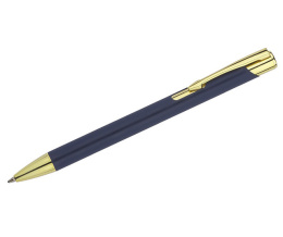 Długopisy gumowane złote z grawerem logo