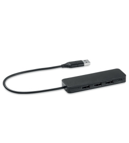 Hub USB typ A i C black z nadrukiem