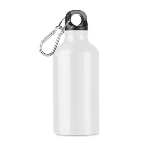 Butelka reklamowa aluminiowa z nadrukiem biała