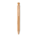 Długopis z bambusa i słomy z nadrukiem naturalny