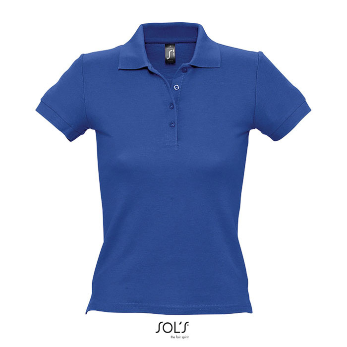 Koszulka Polo damska z nadrukiem niebieska