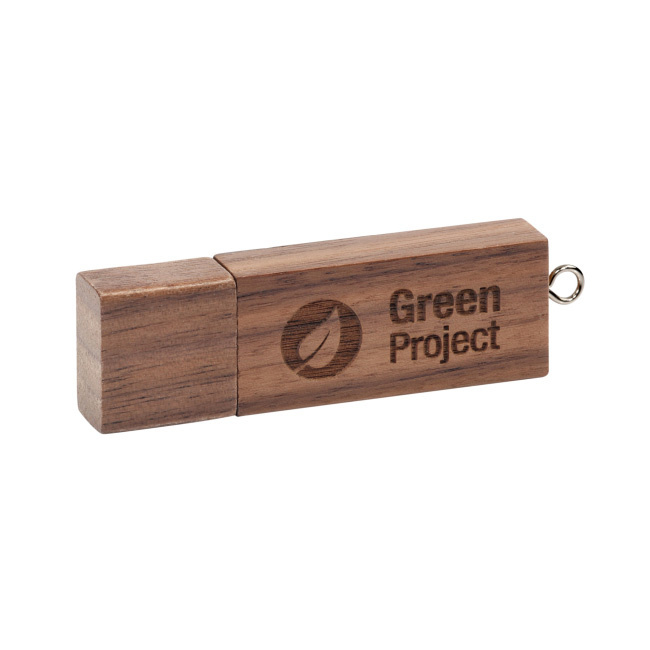 Pendrive drewniany z grawerem logo