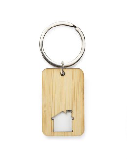 Brelok bambusowy domek z nadrukiem