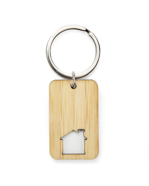Brelok bambusowy domek z nadrukiem