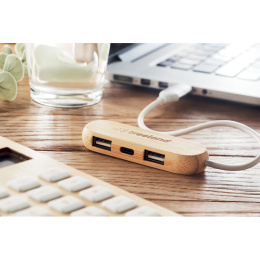 HUB USB typ A i C eko z drewna grawerem