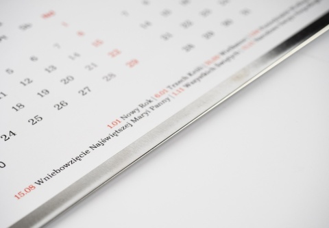 Kalendarze ścienne na listwie druk